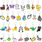 FEPITO Animal Keychains for Party Favors Supplies, Party Bag Fillers, Carnival Rewards, Party Favors ( Style)