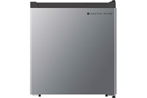 Arctic Wind 2AW1SLF16A 1.6-Cu. Ft Energy Star Compact Refrigerator with Freezer Compartment, Drink and Snack Mini Fridge for Bedroom, Dorm Room, Office in Silver