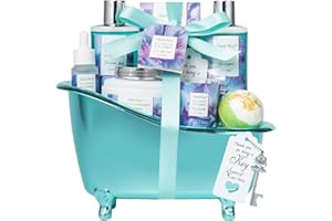 SAINT ROY Bath and Body Basket Set Luxury EUCALYPTUS & Mint Spa Gift Basket for Women, Unique Bath Gift Baskets Gifts, Home Spa Kit Christmas Gifts for Women, birthday gift baskets for Dad Mother's Day