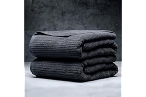 LUXOME Luxury Performance 2-Piece Bath Sheet Set | Oversized for 50% More Coverage | Highly Absorbent | 36" W x 70" L | Fossil (Charcoal)