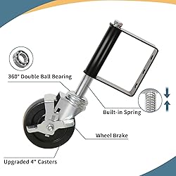 2 Pack Spring Gate Casters with Break,4 Inch Door