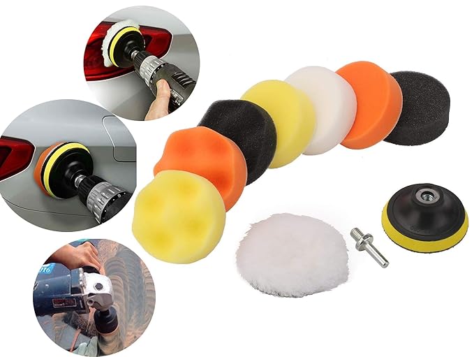DIY Crafts 3/80mm Compound Drill Buffing Sponge Pads Kit for Car Sanding, Polishing, Waxing, Sealing Glaze. (Pack of 3 Pcs, Sponge Pads Kit)