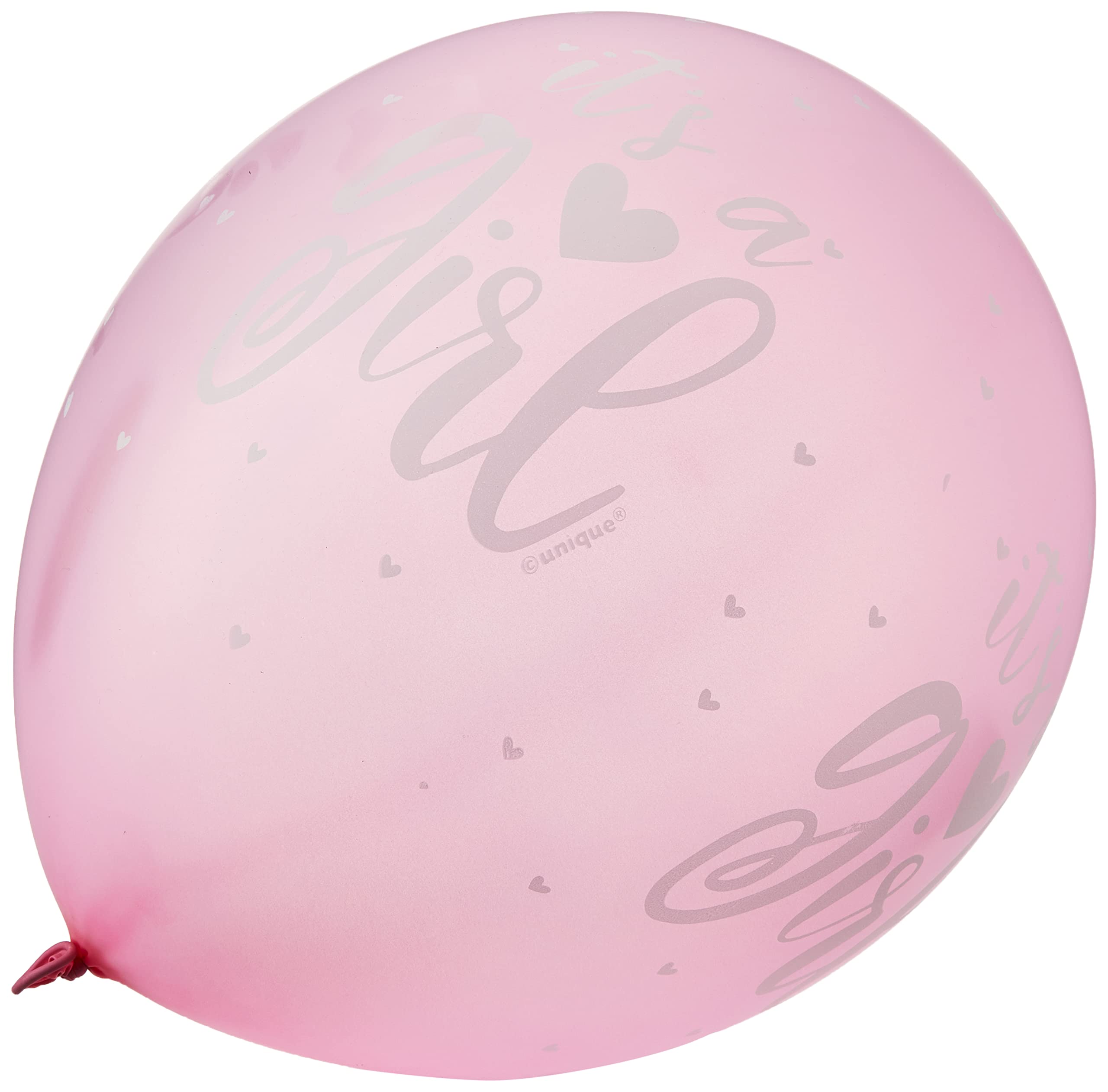 It's a Girl Pink & White Latex Balloons (30cm) Pack of 5 - Perfect for a Baby Shower, Gender Reveal or Newborn Celebration