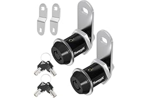 Trampgik RV Storage Locks, 7/8” Camper Compartment Storage Door Locks with Keys, for RV Camper Travel Trailer,Drawer Cabinet Toolcart Storage, 7/8 Inch 2 Locks with 4 Keyed Alike, Black