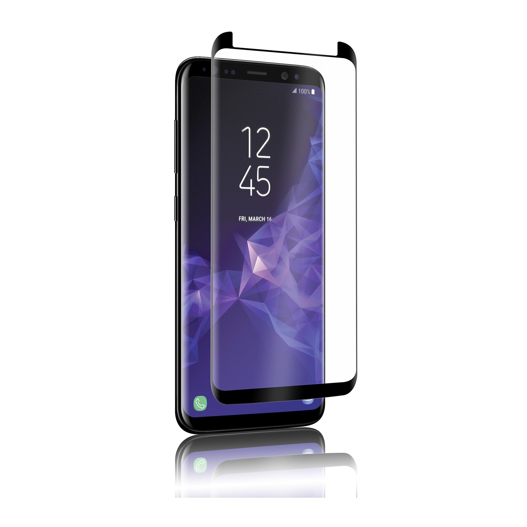 QDOS OptiGuard Glass Curve Screen Protector for Galaxy S9 - Black