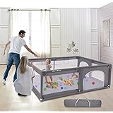 Large Baby Playpen, Extra Safe with Anti-Collision Foam Playpens for Babies, Indoor & Outdoor Playard for Kids Activity Cente