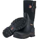 HISEA Rubber Hunting Boots for Men Waterproof Rain Boots for Mud Working Farming Fishing, Adjustable Calf