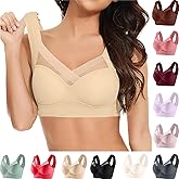 Rjognt Seamless Wirefree Bras for Older Women Wireless Posture Correcting Push Up Anti Sagging Full Coverage Bra
