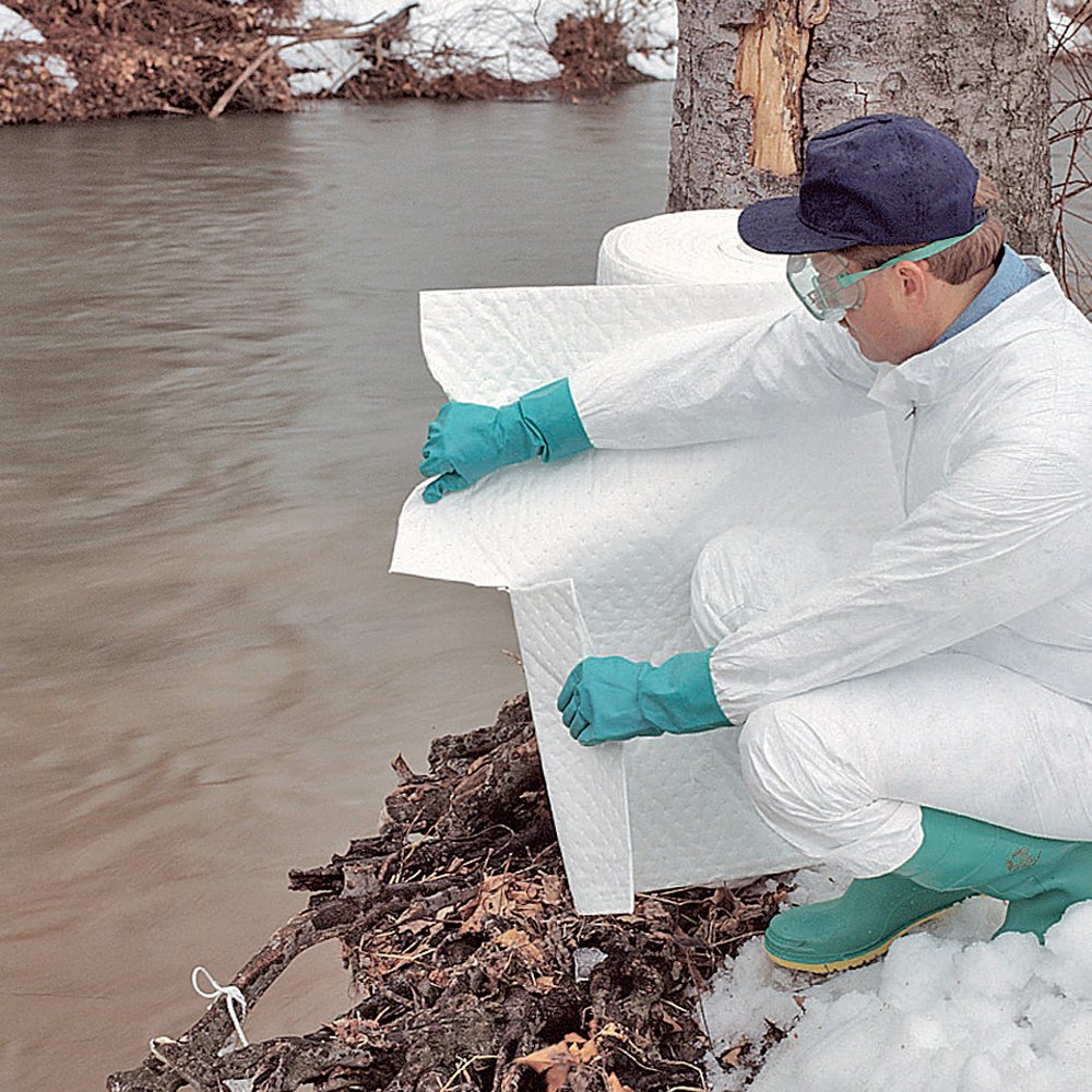 New Pig MAT402 STAT, MAT Absorbent, 152.4 L Absorbency, 46 m Length x 76 cm Width, 1 Roll/Bag, White - Image 4