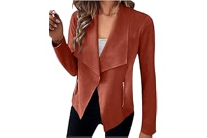 EFOFEI Women's Solid Color Slim Fitted Leather Jacket Classic Urban Style Blazer Dressy Business Coat