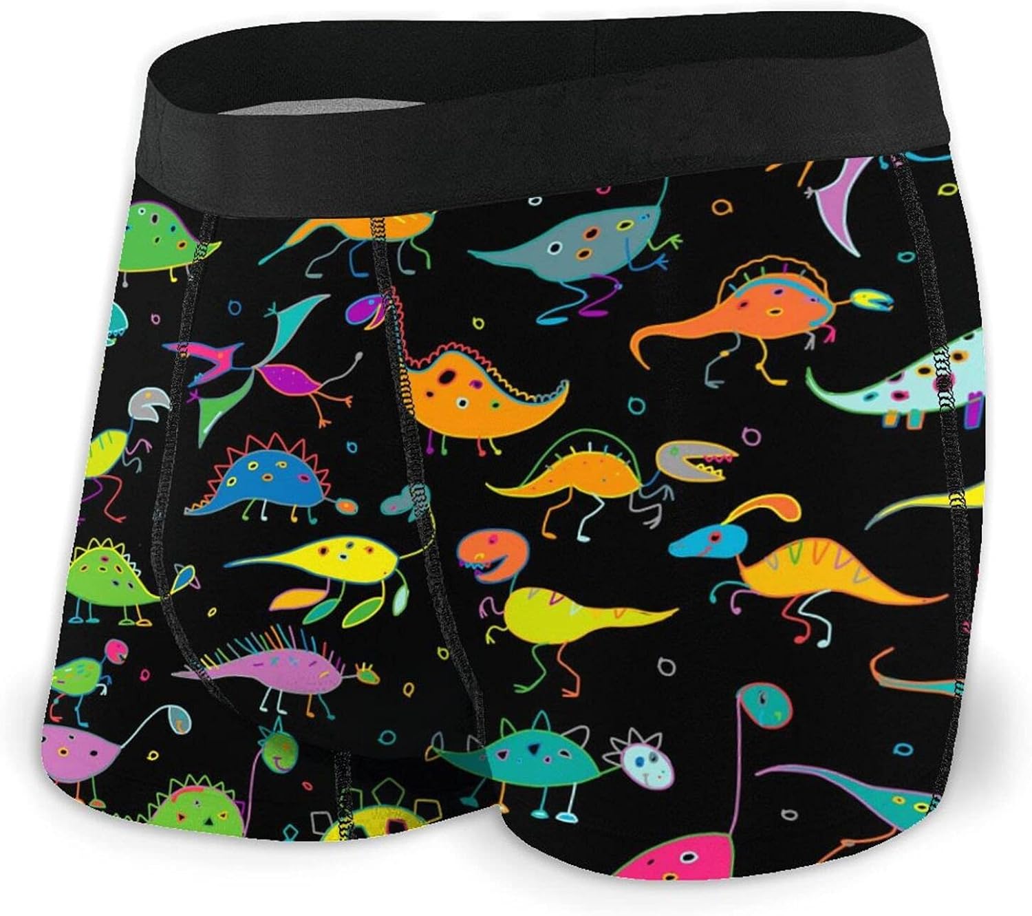 Mens Boxer Briefs, Funny Dinosaurs Childish Style Underwear Comfy