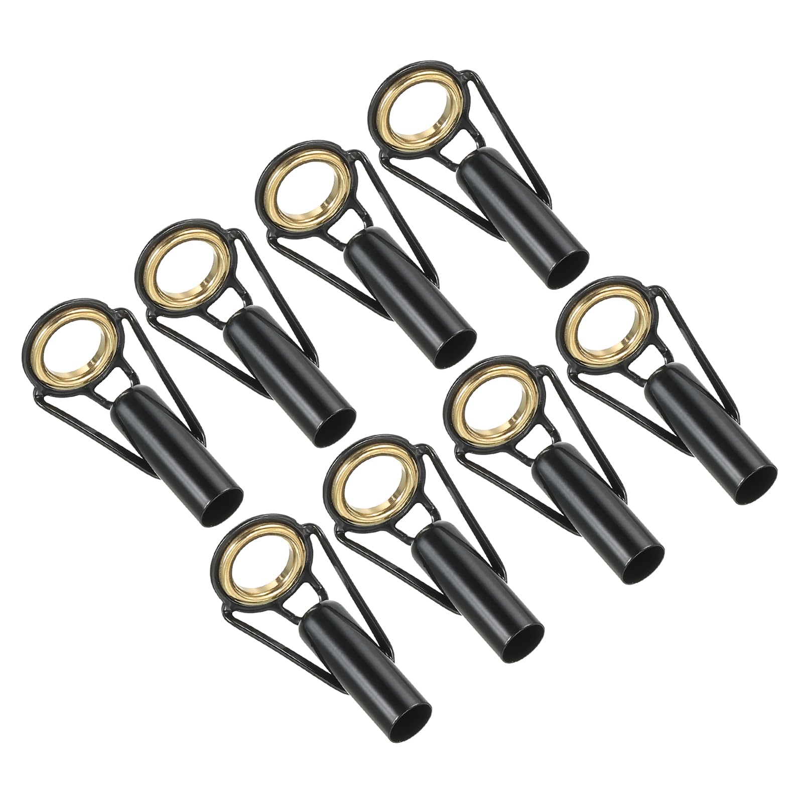 PATIKIL 6.2mm Fishing Rod Tip Repair Kit, 8pcs Stainless Steel Pole Ring Guide Replacement for Saltwater Freshwater Fishing, Golden