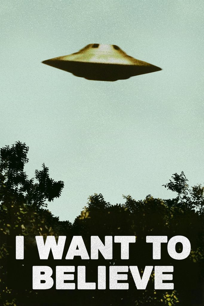I Want to Believe UFO Aliens TV Show Poster 24x36 inch Fbi X File Posters & Prints