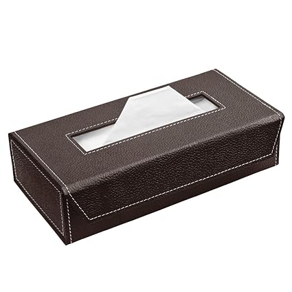 Ecoleatherette Handcrafted Eco-Friendly Napkin Box Paper Tissue Holder Box(Chocolate )