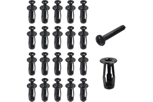 Oedema 20 Pcs Petal Nut M4 x 20mm Expansion Screw Jack Nuts Carbon Steel Hollow Wall Anchors with Screws for Iron Skin Thin Soft Wall