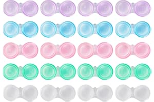 KAOPET 20 Pack Contact Lens Cases, Transparent Contact Cases Bulk in 5 colors, Cute Contact Lenses Case Leak-proof, Eye Contact Case for Home and Travel