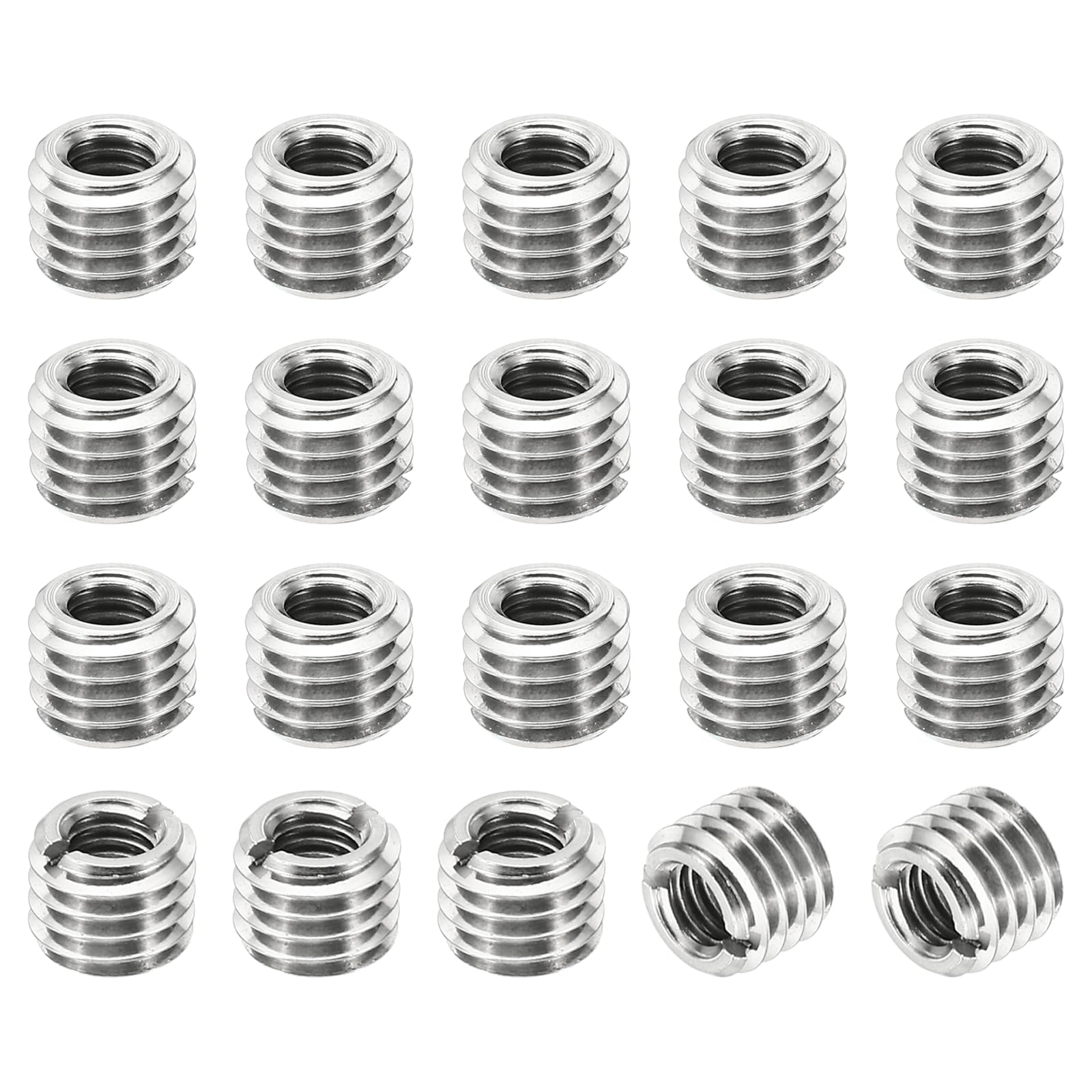 PATIKIL Thread Adapters Sleeve Reducing Nut, 20 Pcs M10x1.5 Male to M6x1 Female Repairing Insert Nut Screw Reducer Stainless Steel Fastener 8mm