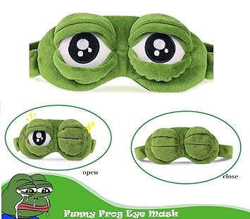 Bllomsem Augenmaske Schlaf, Flusen Karikatur Frosch Augen Maske Schlafen Lustige Neuheit Augen Abdeckung Eyeshade Schlaf Reis