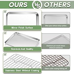 TeamFar Toaster Oven Pan with Rack Set, 9’’ x