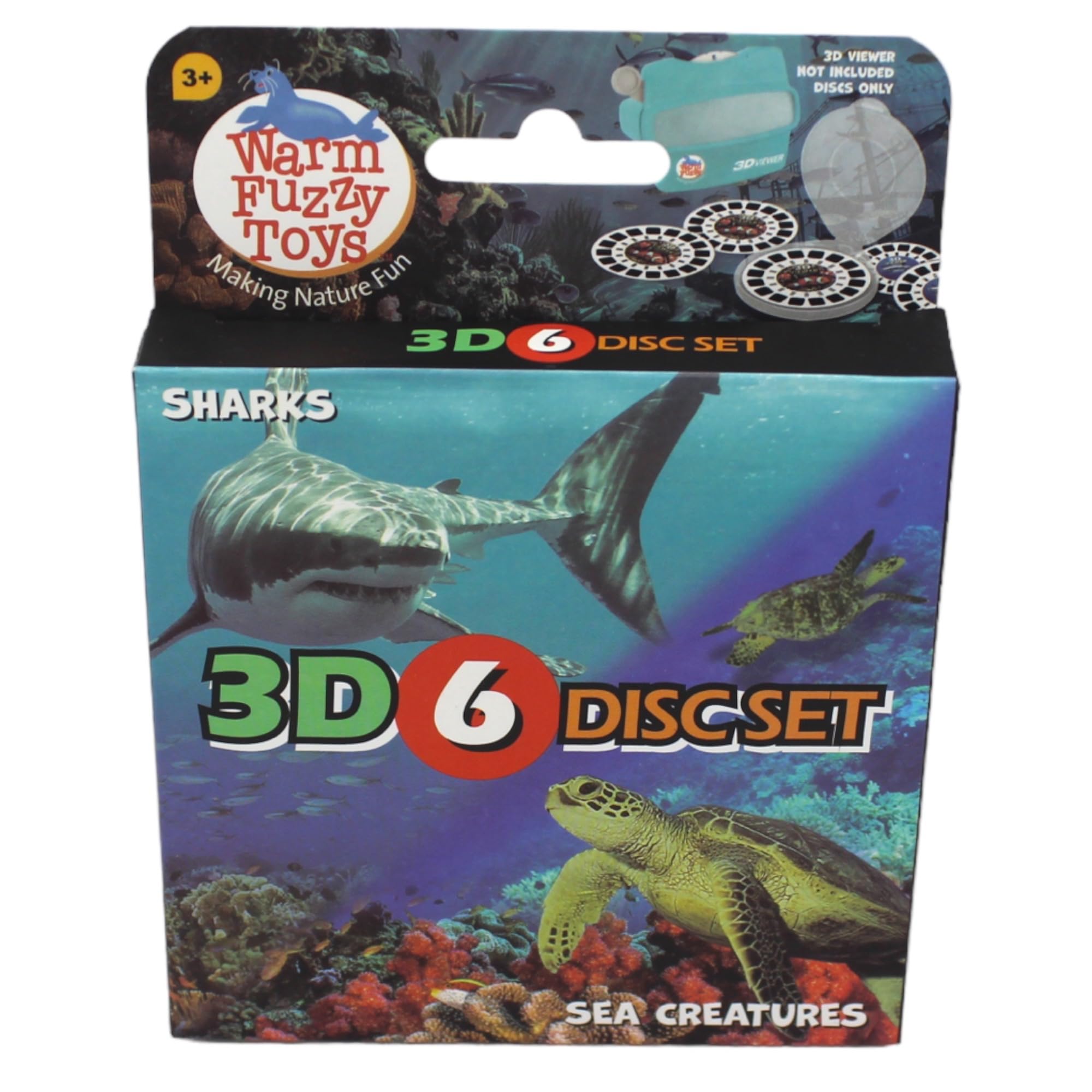 WARM FUZZY Toys Sea and Shark Reels for Viewfinder - Viewfinder Reels for Kids & Adults, Classic Toys, 3D Reel, Retro Toys, Contains 6 Slide with 42 High Definition 3D Images