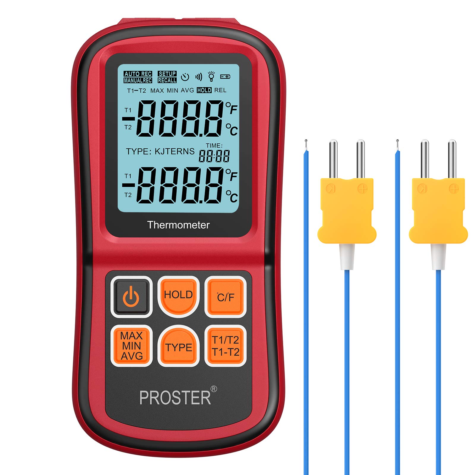 Proster Digital Thermometer Dual Channel Thermometer With Two K Type Thermocouples Temperature Meter With Lcd Backlight For K J T E R S N Thermocouple Buy Online In Cayman Islands At Cayman Desertcart Com Productid