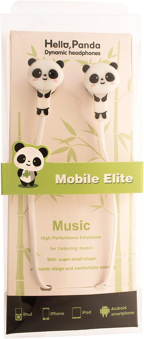 DIYJewelryDepot Cute Panda Bear Earphones Mobile Phone In-Ear Headset