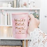 Joymaking World's Best Mum Pink Marble Ceramic Coffee Cup 14Oz Gift view 3