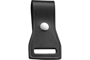 JAY-PEE Two-Way Radio Microphone Holder Epaulet Shoulder Leather Mic Clip Slot for First Responder Uniforms. Chrome Snap