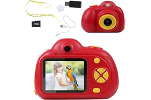 IQ Toys Digital Camera for Kids- Takes Pictures, Videos, and Digital Image Playback. USB Cable, 16 GB SD Card, and USB Card Reader Included (Red)