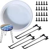 Attuslla 12 Inch Resin Table Molds Large Round Epoxy Table Molds with 3 PCS Hairpin Legs, Epoxy Casting Molds for Table, Big Tray, Clock, Resin Art, Home Decoration