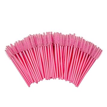 Shintop 100 Stück Einweg Wimpernbürste Set, Wegwerf Wimpern Mascara Bürste (Pink)