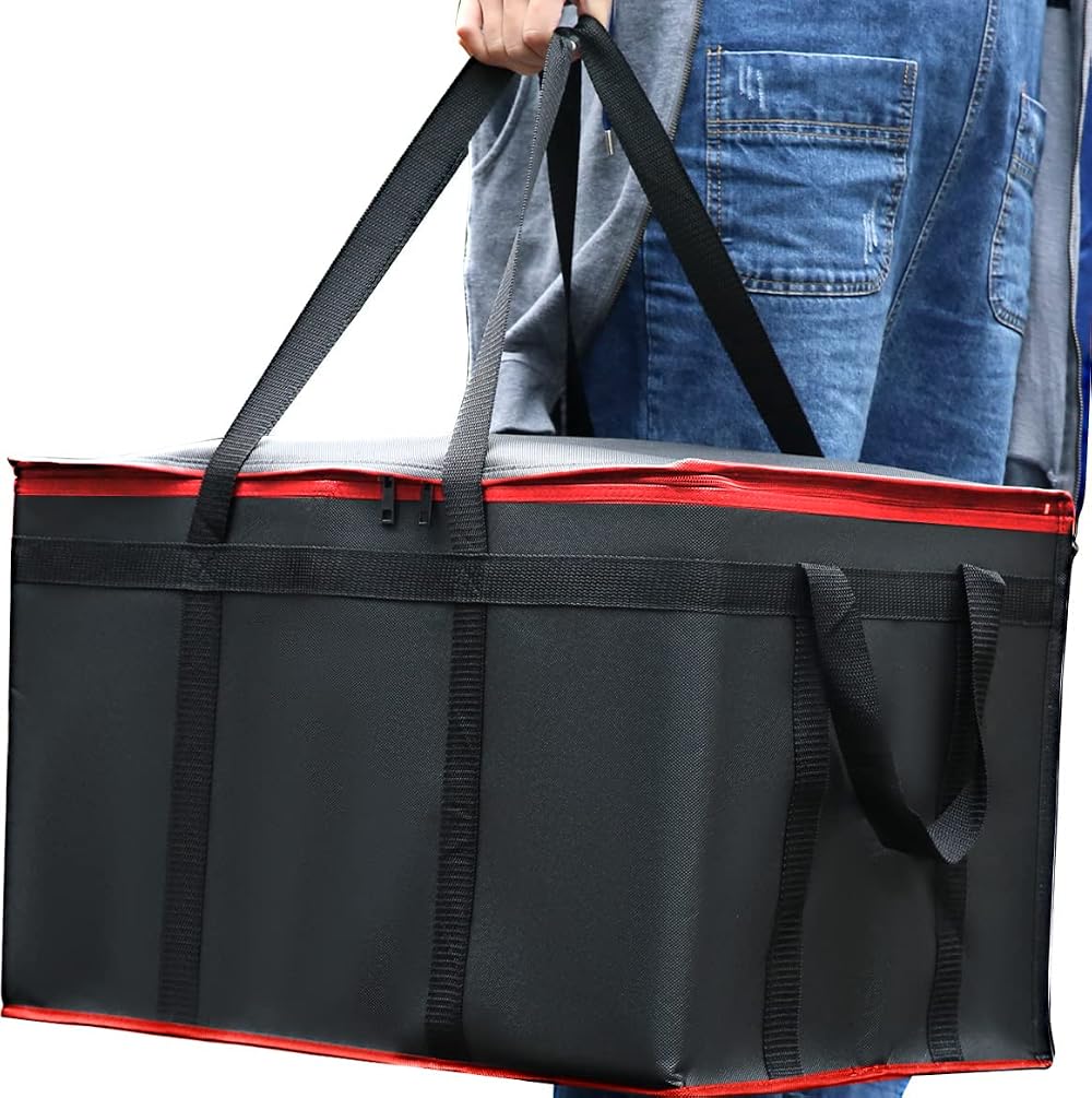 Musbus Insulated Food Delivery Bag Black Red Large 40x40x35 cm