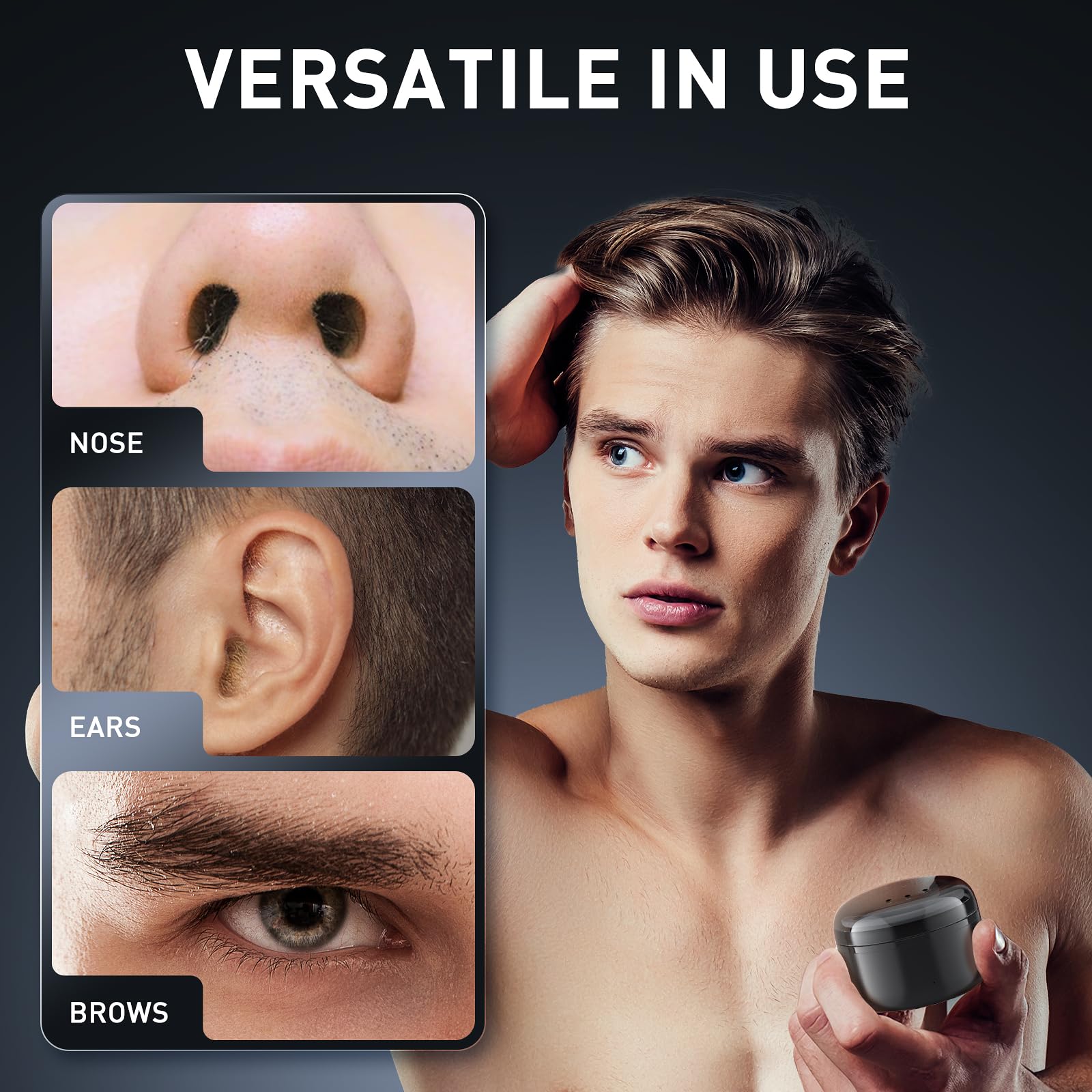 Nose Wax Kit Men ｜100g Wax｜USB Fast Heat｜Smart Constant Temp｜12 Nose Hair Sticks｜3 Silicone Pots｜Travel Size｜Unisex｜Suitable for Different Body Parts