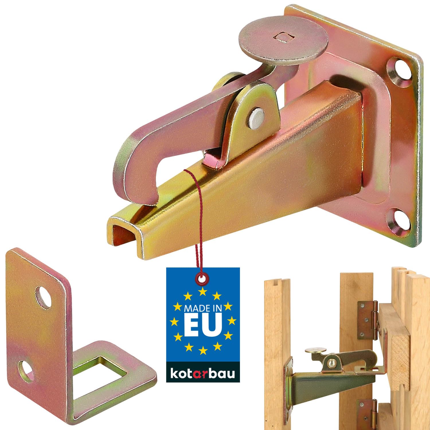 KOTARBAU® Door Stop, Wall Mounted, Door Stop, Yellow Stop, Closing Angle Door Stop, Steel, Robust, Solid