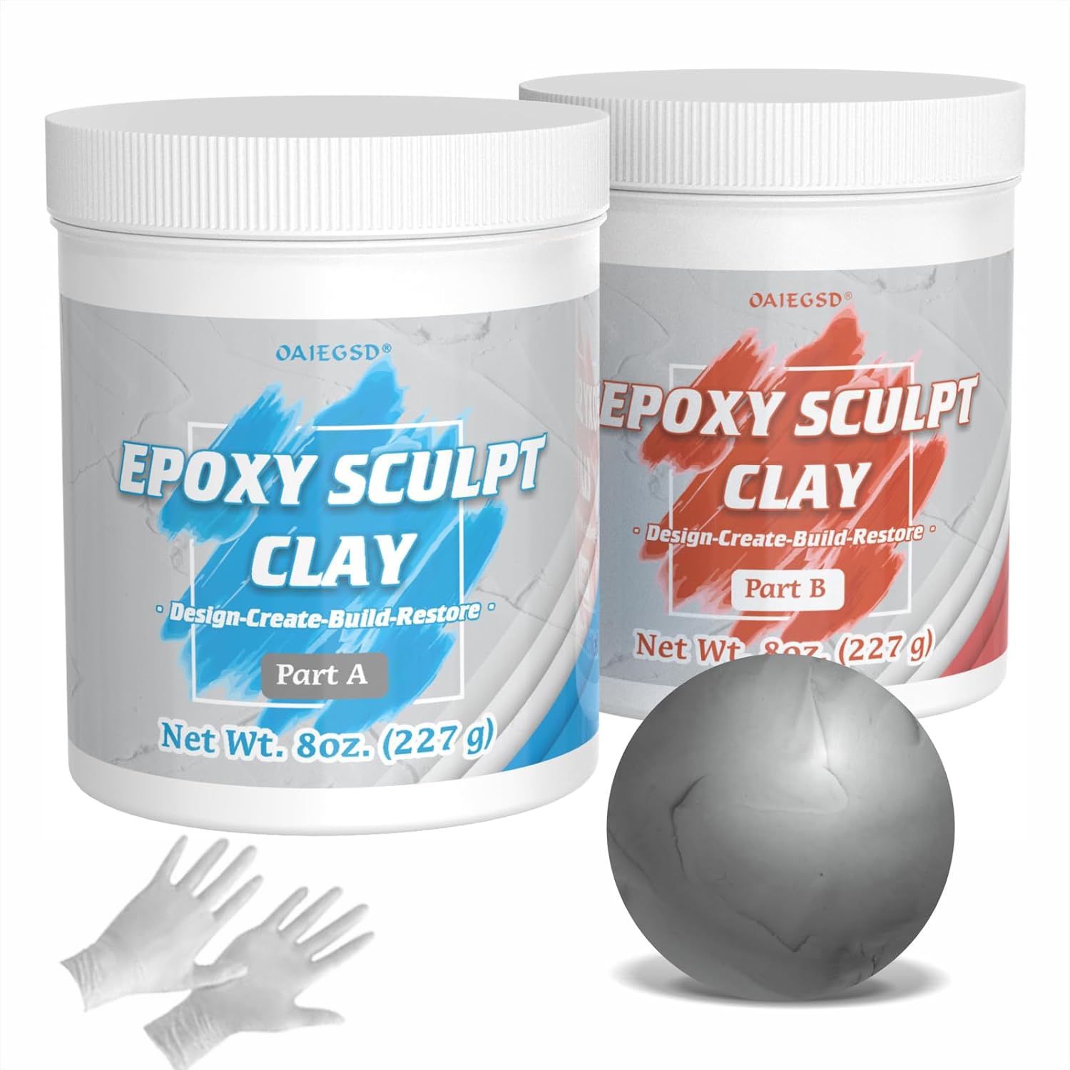 1 Pound Natural Epoxy Putty Sculpt Clay, 2 Part (A & B) Modeling Compound for Sculpting, Modeling, Building, Repairing, Self-Hardening Epoxy Clay Easily Repairs Metal, Wood, Tile, Ceramics, Plastic