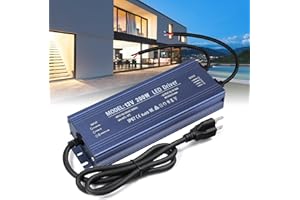 LED Driver 12V, BRIMETI LED Power Supply 200W Waterproof IP67 Transformer Adapter 110V AC to 12V DC Converter Low Voltage Output with 3-Prong Plug 3.3 Feet Cable for Outdoor LED Light Strip, 16,6 Amp