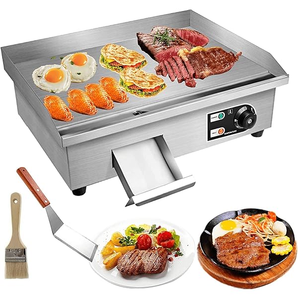 ZHFEISY 22Inch Electric Countertop Griddle 3000W Commercial OnePiece