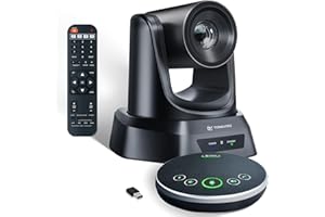 TONGVEO Conference Room PTZ Camera System | 1080P 60fps with 3X Optical Zoom, USB3.0, HDMI Camera with Bluetooth Speakerphone & Microphones - Easy Setup for Church and Meetings