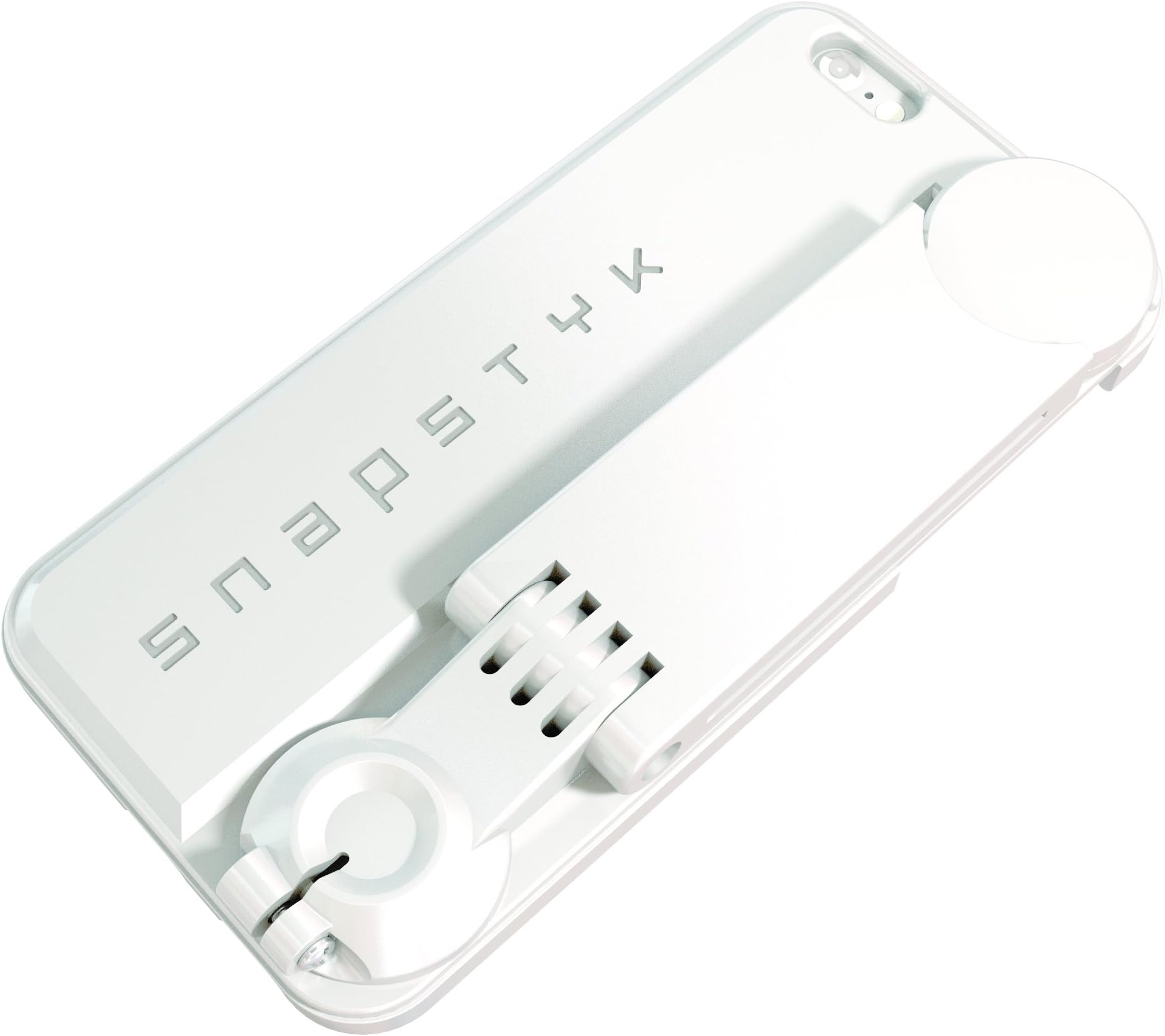 SNAPSTYK Bluetooth Selfie Stick iPhone Case - The original built in Retractable Selfie Stick - Fits iPhone 6, 6s (White)