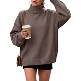 LILLUSORY Women's Mock Turtleneck Oversized Cozy Pullover Sweater | Ribbed Soft Knit, Fall Wardrobe Staple, Winter Warm Clothing, Easy Layering Piece, Old Money Style