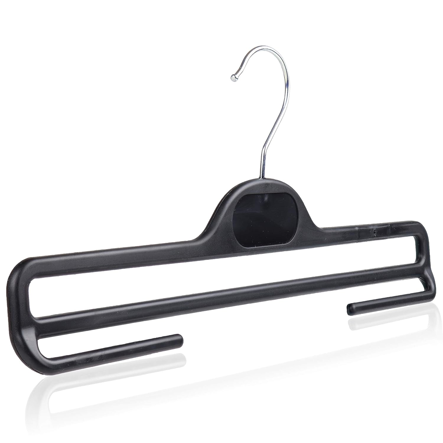 The Hanger Store 40 Black Plastic Coat Hangers with Bar for Trousers