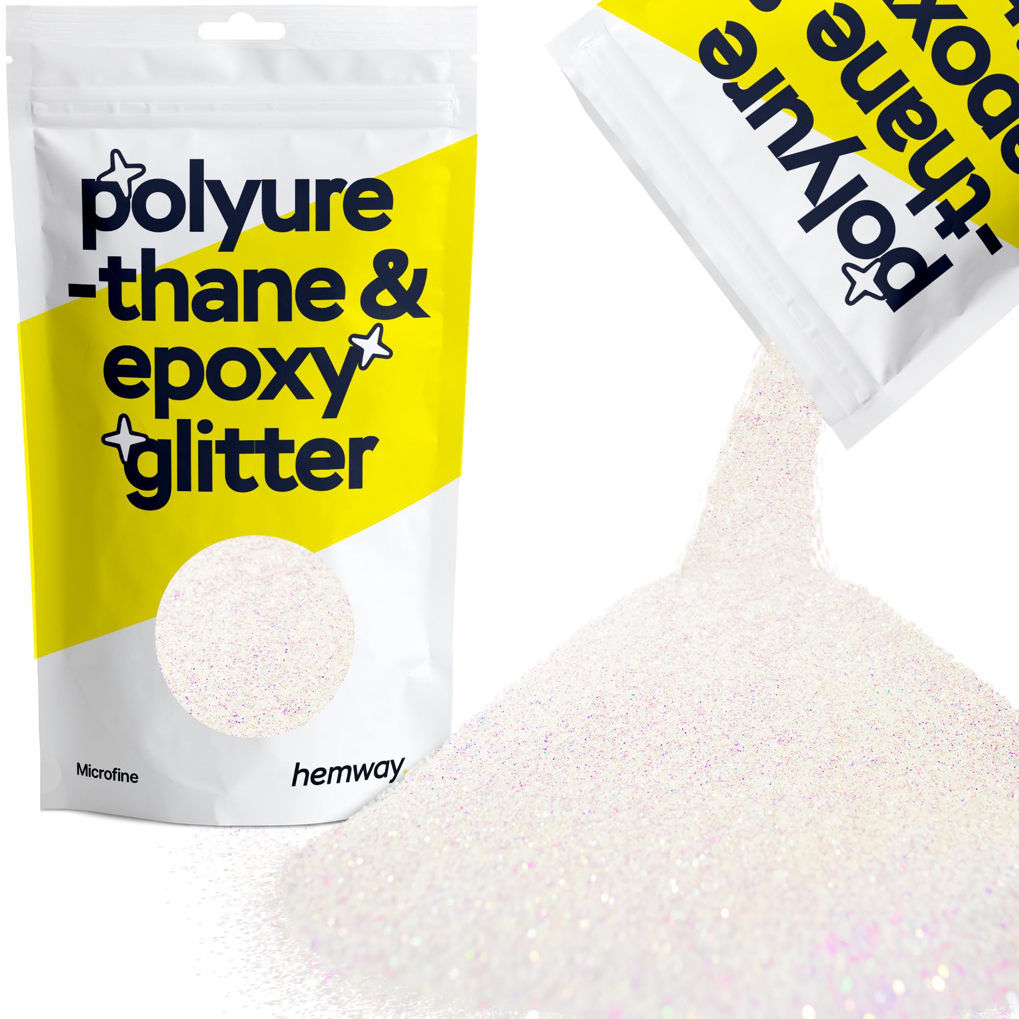 Hemway Resin Glitter Mother of Pearl Iridescent 100g Microfine | Polyurethane & Epoxy Glitter for Resin Crafts, Tumblers, Coasters, Floor & Table Art โ image 1
