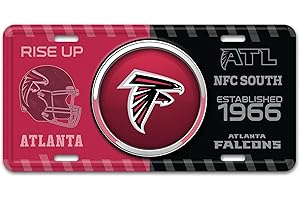 FANMATS 43248 Atlanta Falcons Embossed Metal License Plate