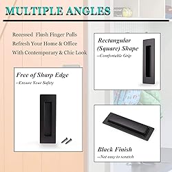 Probrico (2 Pack) Black Rectangular Recessed Flush