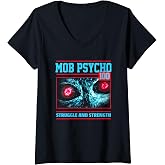 Women's Mob Psycho 100 Struggle and Strength V-Neck T-Shirt