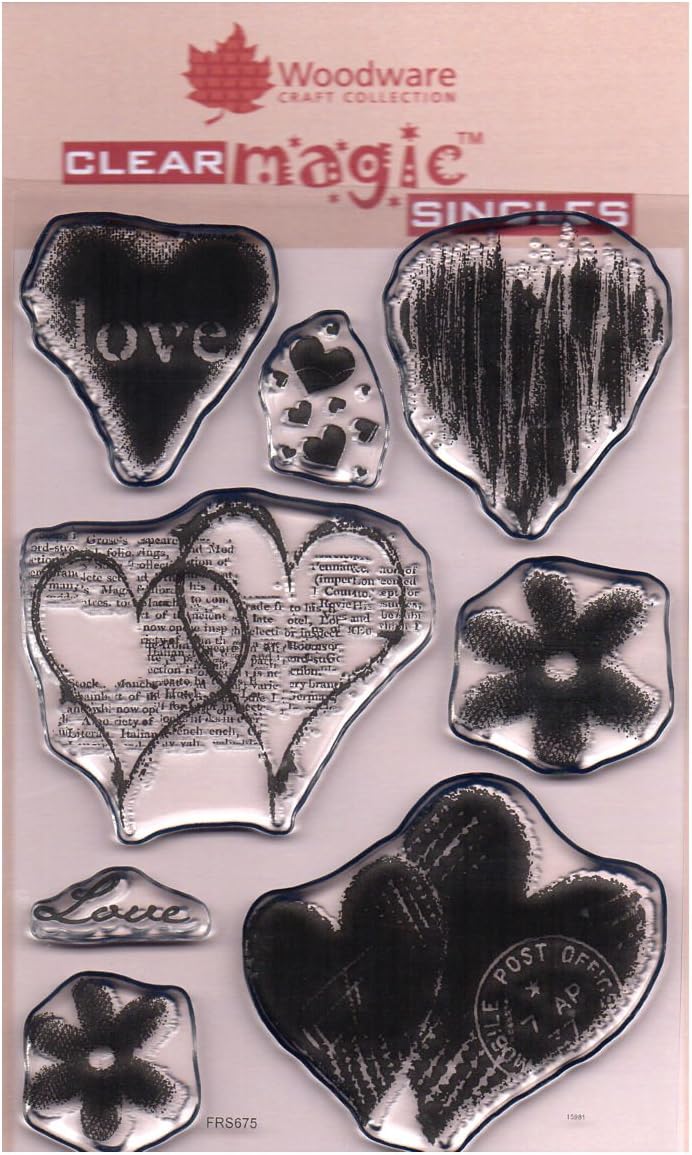 Woodware A6 Clear Cling Stamps - FRS675 Heart Collection