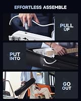 Donner HUSH-X Featherlight Travel Electric Guitar Kit Metallic White view 3