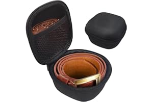 LOTCAIN Belt Organizer Bag,Portable Storage Case for Ties and Belts,Organizer Bag for Travel or Drawer,Display Storage Container Holder Case,Black