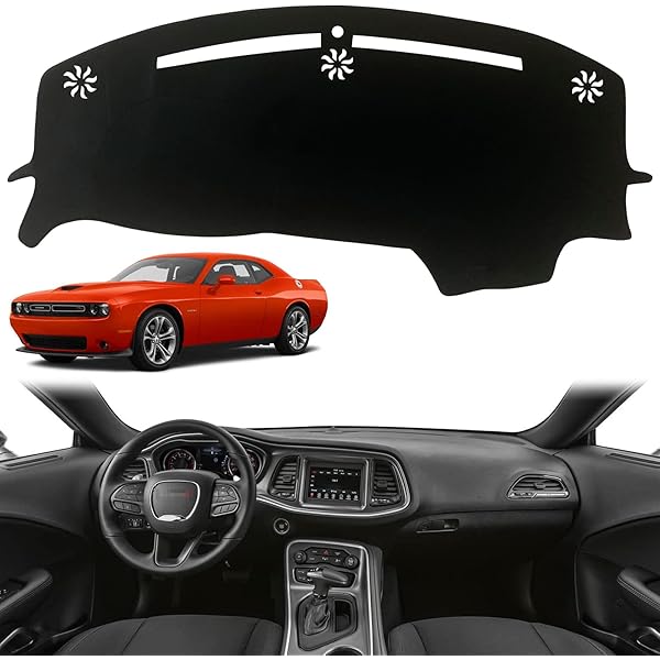 Dashboard Cover 2xブルーダッシュボードカバー ギアシフトパネルトリムベゼル用ダッジチャレンジャー15 2x Blue