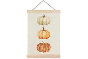 LUVADIAN Fall Pumpkin Decor, Fall Wall Decor, Fall Pumpkin Poster Hanger Frame, Fall Wall Art Posters, Fall Decorations for Home, Farmhouse Fall Decor, Autumn Decor Posters, 12x16 Inches